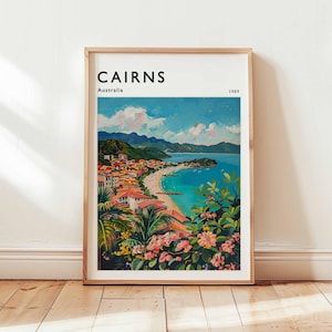 Cairns Poster, Australia Travel Print, Queensland Wall Art, Great Barrier Reef Decor, Tropical Gift, Cairns Print, Australia Travel Art