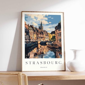 Strasbourg Poster, France Travel Print, French Decor, Europe Travel Poster, European Wall Art, Strasbourg Gift, Strasbourg Travel Poster