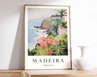 Impresión artística de Madeira, Portugal: Póster de paisaje costero
