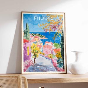 Rhodes Poster, Greece Poster, Rhodes Prints, Rhodes Wall Art, Rhodes Decor, Rhodes Art Print, Greek Island Poster, Rhodes Landscape