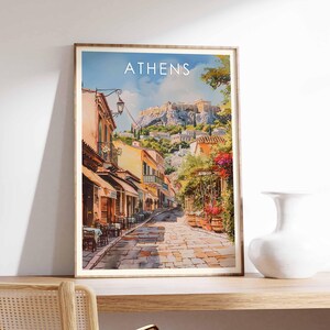 Athens Poster, Greece Poster, Athens Print, Greek Wall Art, Greece Print, Athens Wall Art, Greek Decor, Athens Travel Poster