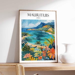 Mauritius Travel Poster: Tropical Island Art Print