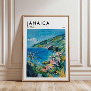 Jamaica Poster, Caribbean Travel Print, Island Wall Art, Beach Decor, Jamaica Travel Gift, Coastal Print, Caribbean Travel Art