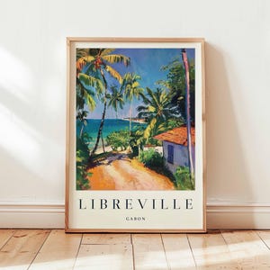Libreville Poster, Gabon Travel Print, Central Africa Wall Art, Coastal City Decor, Libreville Travel Gift, African Print, Gabon Travel Art