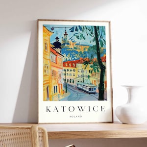 Katowice Poster, Poland Travel Print, Silesia Wall Art, Polish Decor, Katowice Architecture Poster, Poland Travel Gift, Europe Travel Art