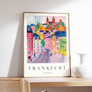 Frankfurt poster, Germany print, Frankfurt wall art, Frankfurt city map decor, modern Frankfurt poster, German skyline print