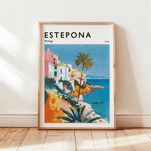 Estepona Poster, Málaga Travel Print, Spain Print, Costa del Sol Wall Art, Andalusian Decor, European Travel Gift, Coastal Print