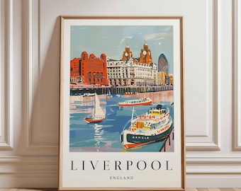 Liverpool Travel Poster: England Cityscape Art Print