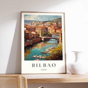 Bilbao Poster, Spain Print, Bilbao Wall Art, Guggenheim Museum Poster, Basque Country Print, Bilbao Skyline Art, Travel Poster