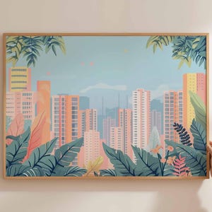 Caracas Poster, Venezuela Travel Print, Venezuelan City Wall Art, South America Travel Decor, Caracas Landscape Art, Cityscape Print