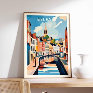 Belfast Poster, Northern Ireland Travel Print, UK City Wall Art, Belfast Travel Decor, Titanic Quarter Gift Art, European City Print