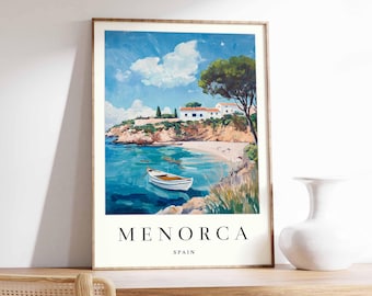 Menorca Coastal Art Print: Mediterranean Island Travel Poster