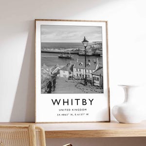 Whitby Poster, England Poster, Whitby Print, Whitby Wall Art, Whitby Decor, Whitby Gift, Whitby Beach Print, Whitby Art, UK Poster