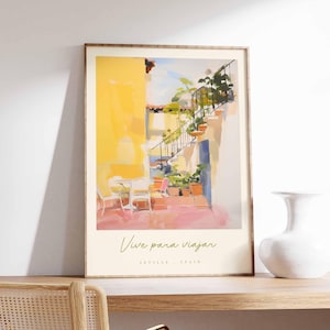 Seville Poster, Spain Travel Print, Retro Travel Wall Art, Travel Wall Decor, Vintage Travel Gift, Classic Travel Poster