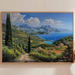 Corfu Poster, Greece Travel Print, Greek Island Wall Art, Ionian Sea Decor, Corfu Travel Art, Corfu Wall Art, Mediterranean Beach Print