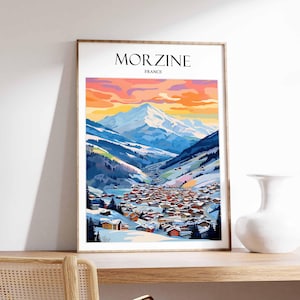 Morzine France Ski Poster: Modern Alpine Travel Print