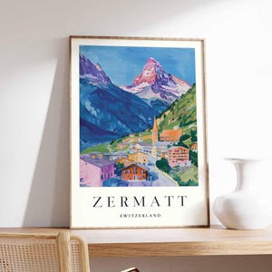 Zermatt Matterhorn Poster: Swiss Alps Travel Art