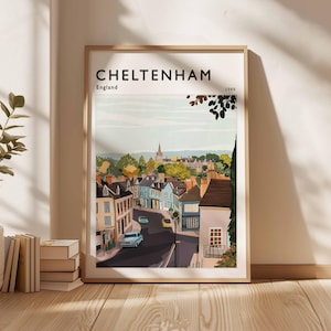 Cheltenham Poster, England Travel Print, British Decor, United Kingdom Travel Poster, Cheltenham Gift, Cheltenham Travel Poster