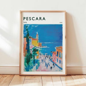 Pescara Poster, Italy Travel Print, Adriatic Wall Art, Beach Decor, European Travel Gift, Coastal Print, Italy Travel Art