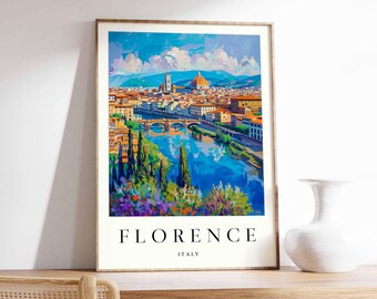 Florence Italy Art Print: Tuscany Travel Poster