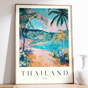 Thailand Poster, Thailand Travel Print, Asian Wall Art, Asia Decor, Tropical Decor, Sea Print, Thailand Gift, Thailand Travel Poster
