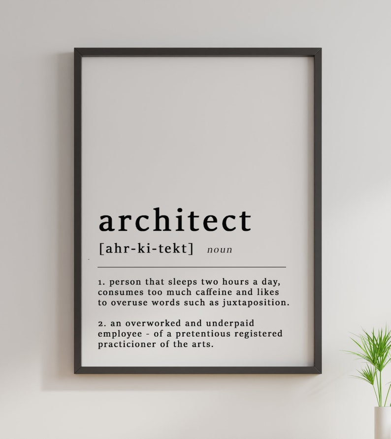 Définition dun architecte Citation Affiche Impression Etsy France