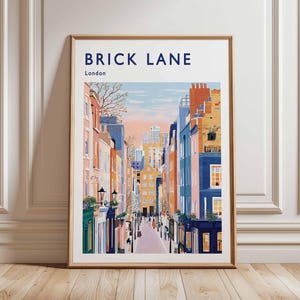 Brick Lane Poster, London Travel Poster, Brick Lane Wall Art, East London Print, UK City Poster, Street Market Art, British Culture Decor