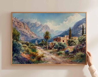 Algeria Travel Poster: North Africa Landscape Art Print