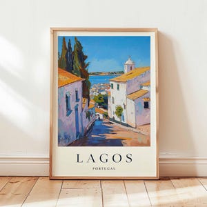 Lagos Poster, Portugal Travel Print, Algarve Coast Wall Art, Beach Decor, European Travel Gift, Coastal Town Print, Portugal Travel Art