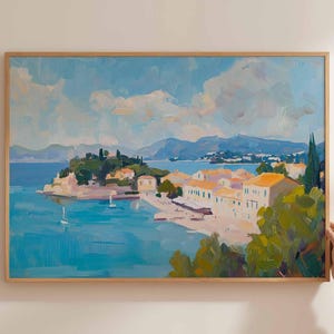 Corfu Poster, Greece Travel Print, Greek Island Wall Art, Ionian Sea Decor, Corfu Travel Art, Corfu Wall Art, Mediterranean Beach Print
