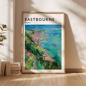 Eastbourne Poster, England Travel Poster, Seaside Poster, British Seaside, Coastal Wall Art, UK Home Decor, Eastbourne Print, Eastbourne Art