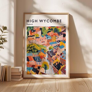 High Wycombe Poster, England Print, UK Wall Art, High Wycombe Travel Poster, British Town Print, High Wycombe Wall Decor, Modern City Poster