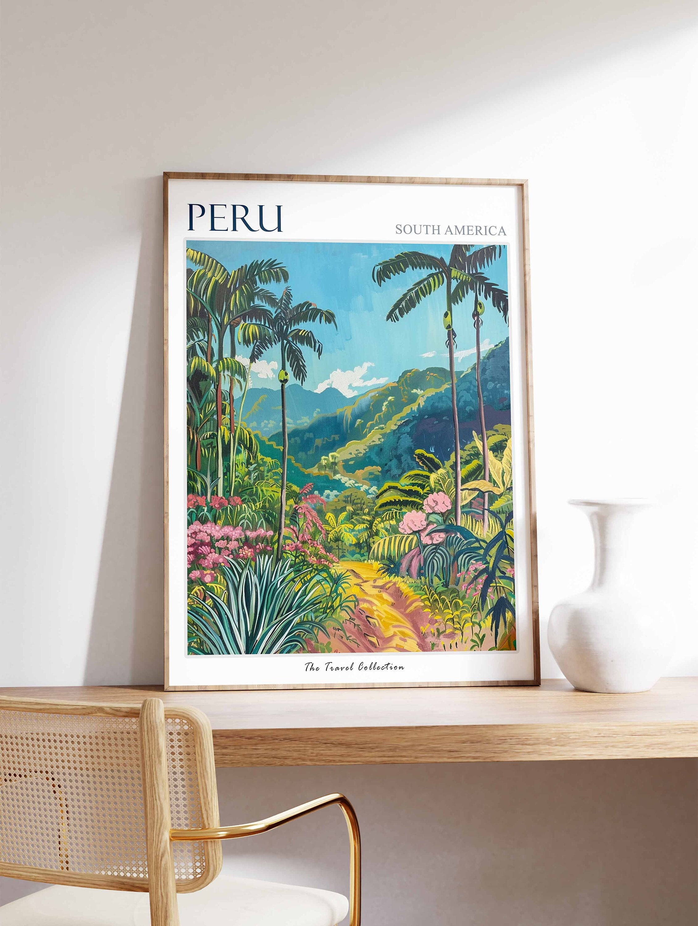 Peru Travel Poster, Peru Travel Print, Tropical Decor, Botanical Wall Art, South American Travel Poster, Peruvian Art, Peruvian Wall Art