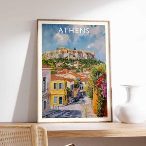 Athens Poster, Greece Travel Print, Greek Wall Art, European City Decor, Acropolis Poster, Greece Travel Gift, Europe Travel Art, Athens Art
