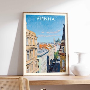 Vienna Poster, Austria Travel Print, Austrian City Wall Art, Imperial Palace Decor, Vienna Travel Art, European Cityscape Print