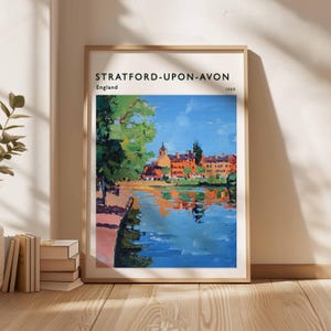 Stratford upon Avon Poster, England Travel Print, British Decor, United Kingdom Travel Poster, Stratford upon Avon Travel Poster
