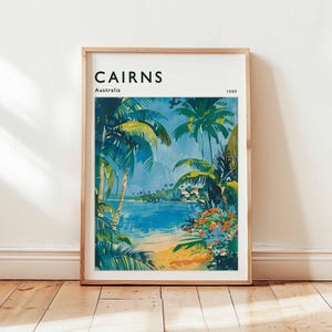 Cairns Poster, Australia Travel Print, Queensland Wall Art, Great Barrier Reef Decor, Tropical Gift, Cairns Print, Australia Travel Art