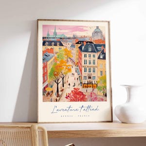 Rennes Poster, Frankreich Reisedruck, Kunstdruck Historisches Viertel, Frankreich Stadt Dekor, Bretagne Architektur Ansicht Kunst, Frankreich Reisegeschenk