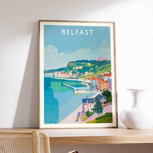 Belfast Poster, Northern Ireland Travel Print, UK City Wall Art, Belfast Travel Decor, Titanic Quarter Gift Art, European City Print