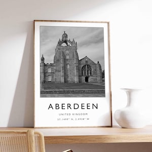 Affiche Aberdeen, impression Ecosse, art mural Aberdeen, affiche paysage urbain, décoration Aberdeen, impression écossaise, impression Aberdeen, art mural écossais