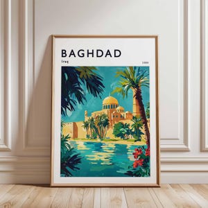 Baghdad Poster, Iraq Travel Print, Middle East Wall Art, Cityscape Decor, Baghdad Travel Gift, City Print, Iraq Poster, Iraq Travel Art