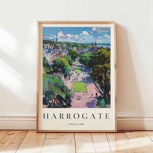 Harrogate Poster, England Travel Print, Yorkshire Print, England Wall Art, Spa Town Decor, UK Print, North England Print, UK Travel Art