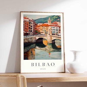 Bilbao Poster, Spain Print, Bilbao Wall Art, Guggenheim Museum Poster, Basque Country Print, Bilbao Skyline Art, Travel Poster