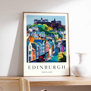 Affiche d'Édimbourg, impression d'Écosse, art mural d'Édimbourg, décor de carte de la ville d'Édimbourg, impression minimaliste d'Édimbourg, affiche de voyage écossaise