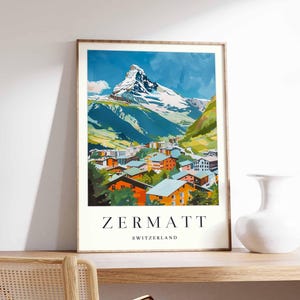 Zermatt Matterhorn Poster: Swiss Alps Travel Art