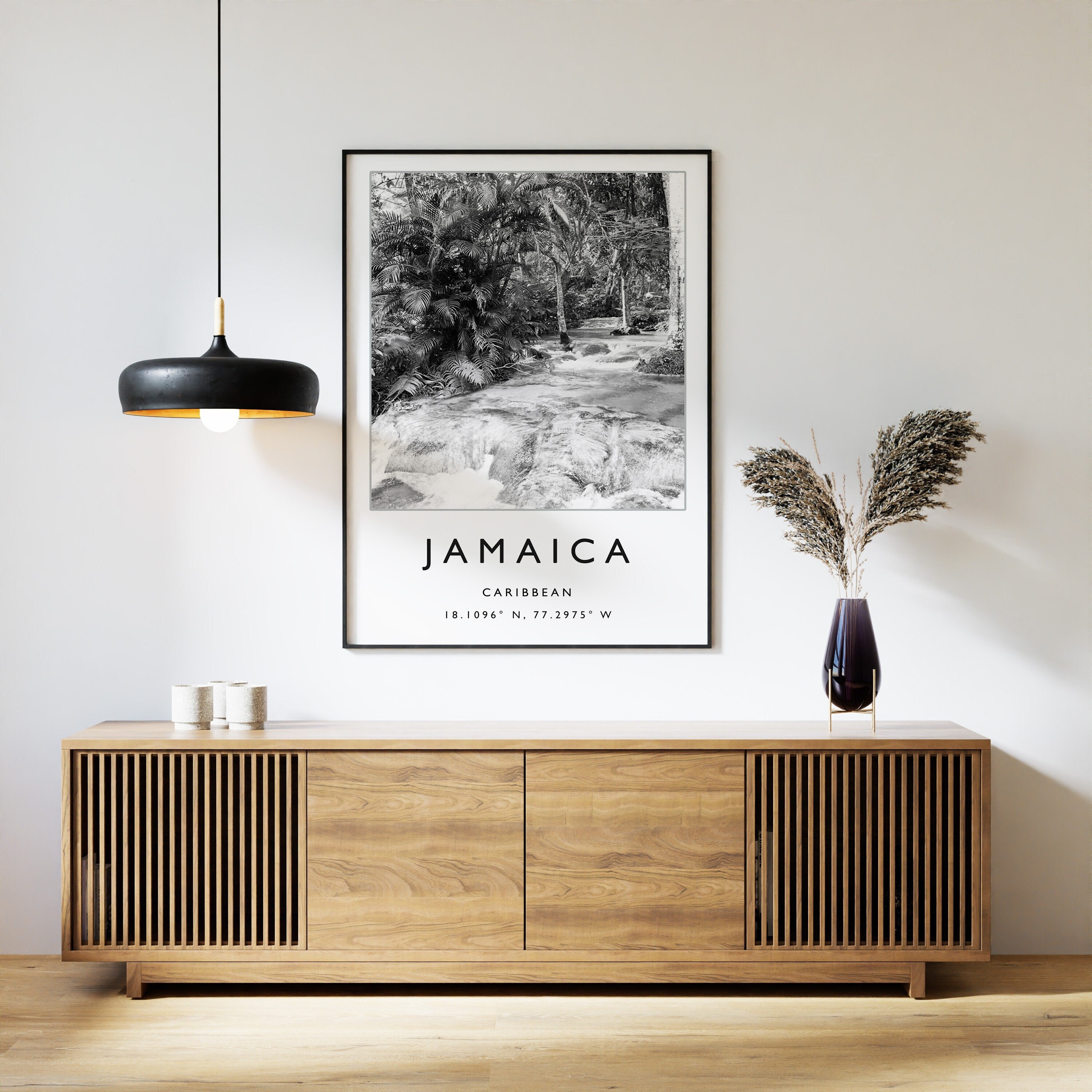 Jamaica Travel Print, Jamaica Travel Poster, Caribbean Travel Print, Caribbean Print, Black and White Travel Poster, Travel Art, Travel Gift