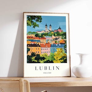 Lublin Poster, Poland Travel Print, Polish City Wall Art, Eastern Poland Decor, Lublin Old Town Poster, Poland Art, Europe Travel Art