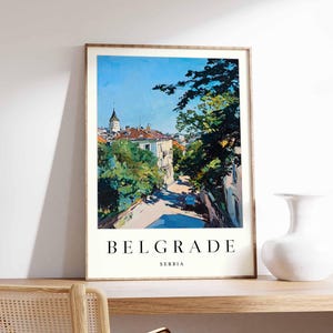 Belgrade Poster, Serbia Travel Print, Belgrade Fortress Print, Balkan City Wall Art, Danube River Print, European Decor, Serbia Travel Gift