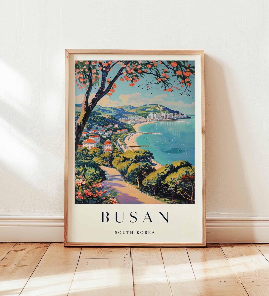 Busan South Korea Travel Poster: Coastal City Wall Art - Etsy