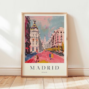 Madrid Poster, Spain Travel Print, European City Wall Art, Royal Palace Decor, Madrid Travel Gift, Spain Capital Print, Spain Travel Art